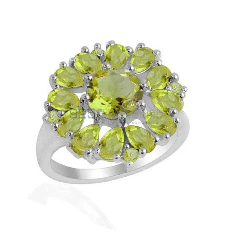 Wholesale 925 Sterling Silver Rings In Semi Precious Peridot Gemstone 925SR2157