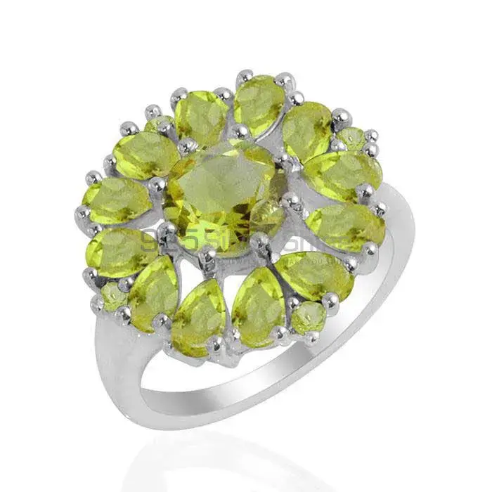 Wholesale 925 Sterling Silver Rings In Semi Precious Peridot Gemstone 925SR2157_0