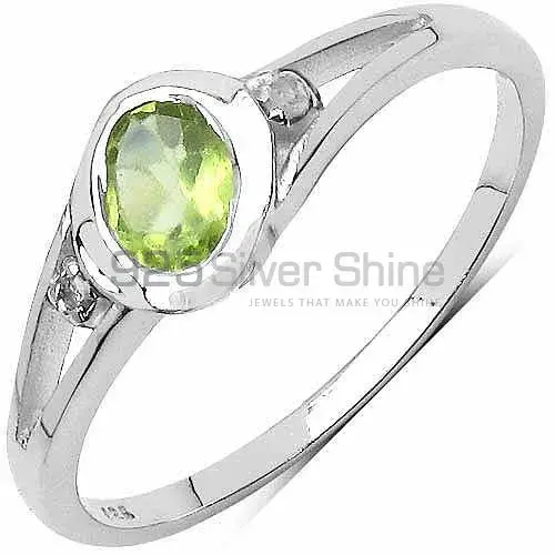 Sterling Silver Peridot Gemstone Anniversary Rings 925SR3114