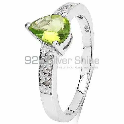 Sterling Silver Peridot Rings For Women's 925SR3287_2