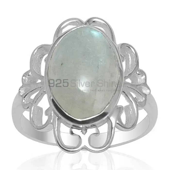 925 Sterling Silver Rings In Semi Precious Rainbow Moonstone 925SR1458