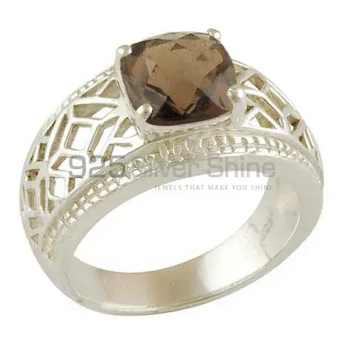 925 Sterling Silver Rings In Semi Precious Smoky Quartz Gemstone 925SR3445_0