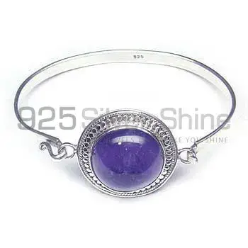 Amethyst Gemstone Cuff Bangle Or Bracelets with 925 Sterling Silver 925SSB300-1