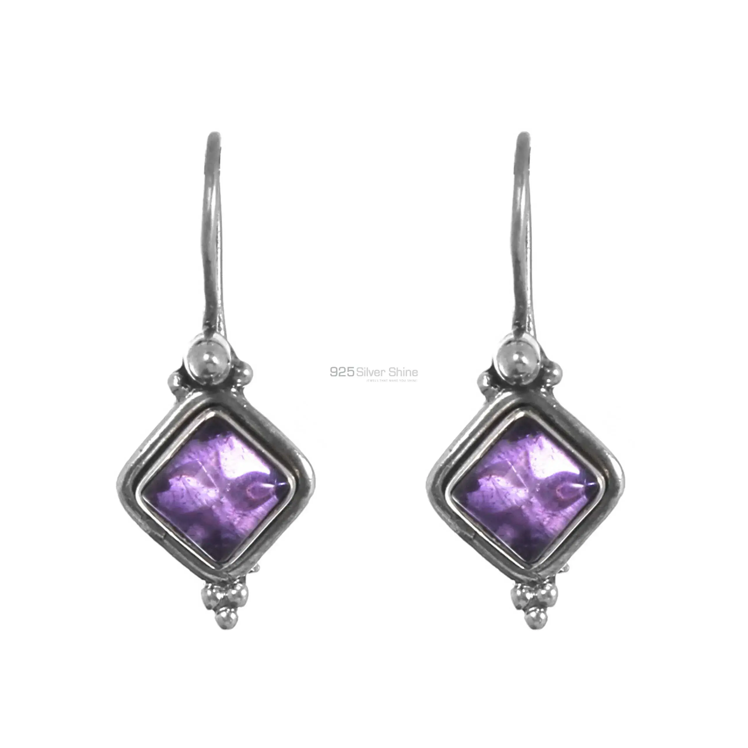 Amethyst Gemstone Earrings In 925 Silver Jewelry 925SE212_1