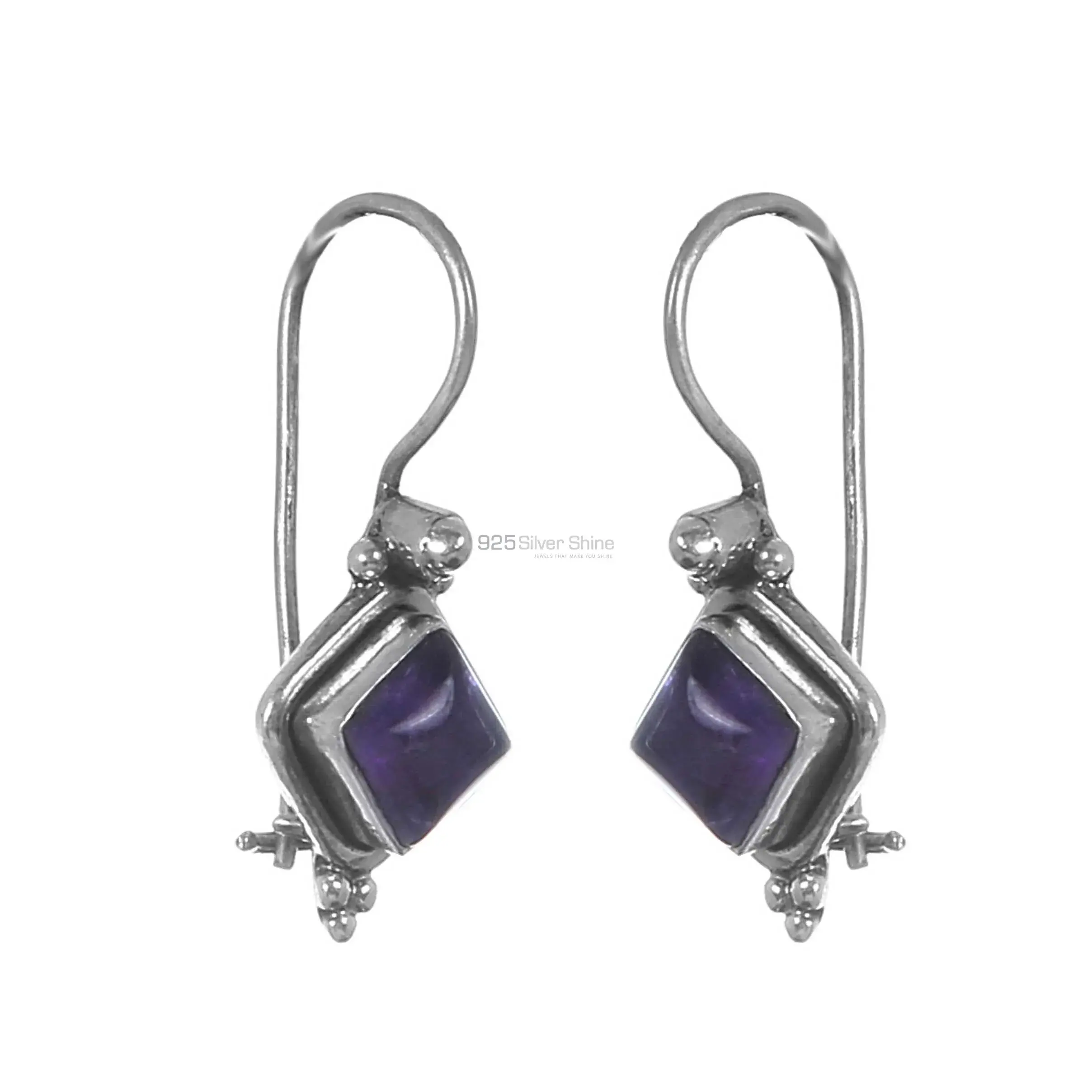 Amethyst Gemstone Earrings In 925 Silver Jewelry 925SE212_2