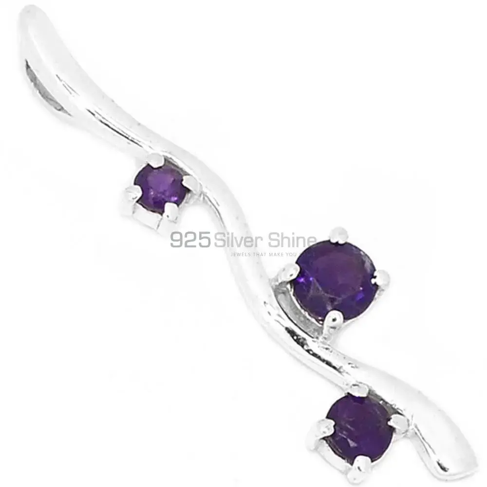 Wholesale Amethyst Gemstone Handmade Pendants In 925 Sterling Silver Jewelry 925SP282-4