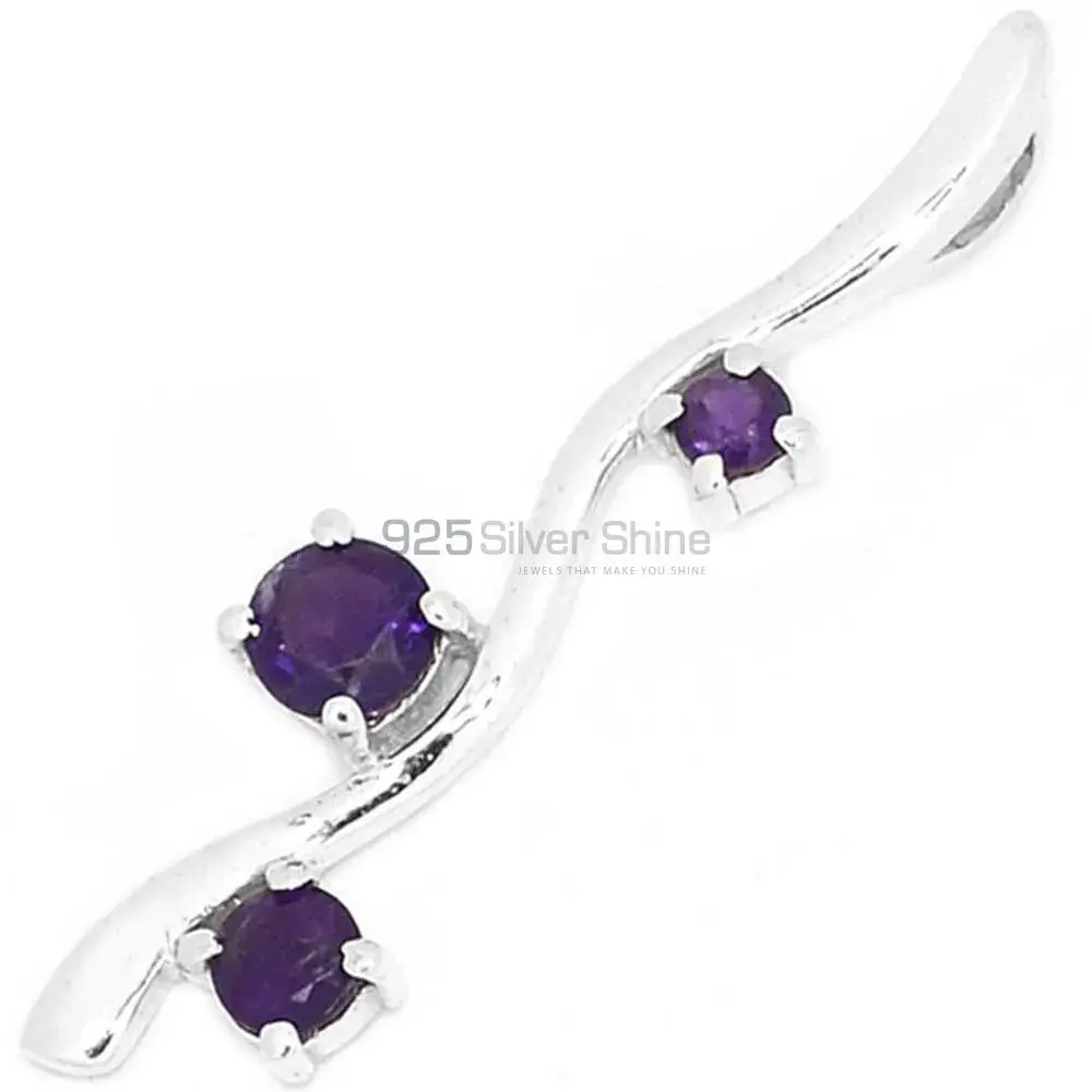 Wholesale Amethyst Gemstone Handmade Pendants In 925 Sterling Silver Jewelry 925SP282-4_0