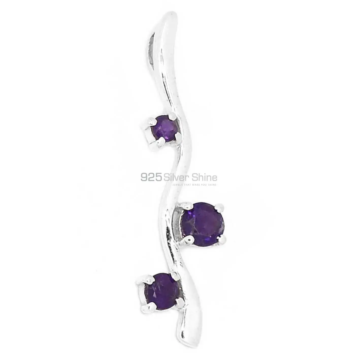 Wholesale Amethyst Gemstone Handmade Pendants In 925 Sterling Silver Jewelry 925SP282-4_1