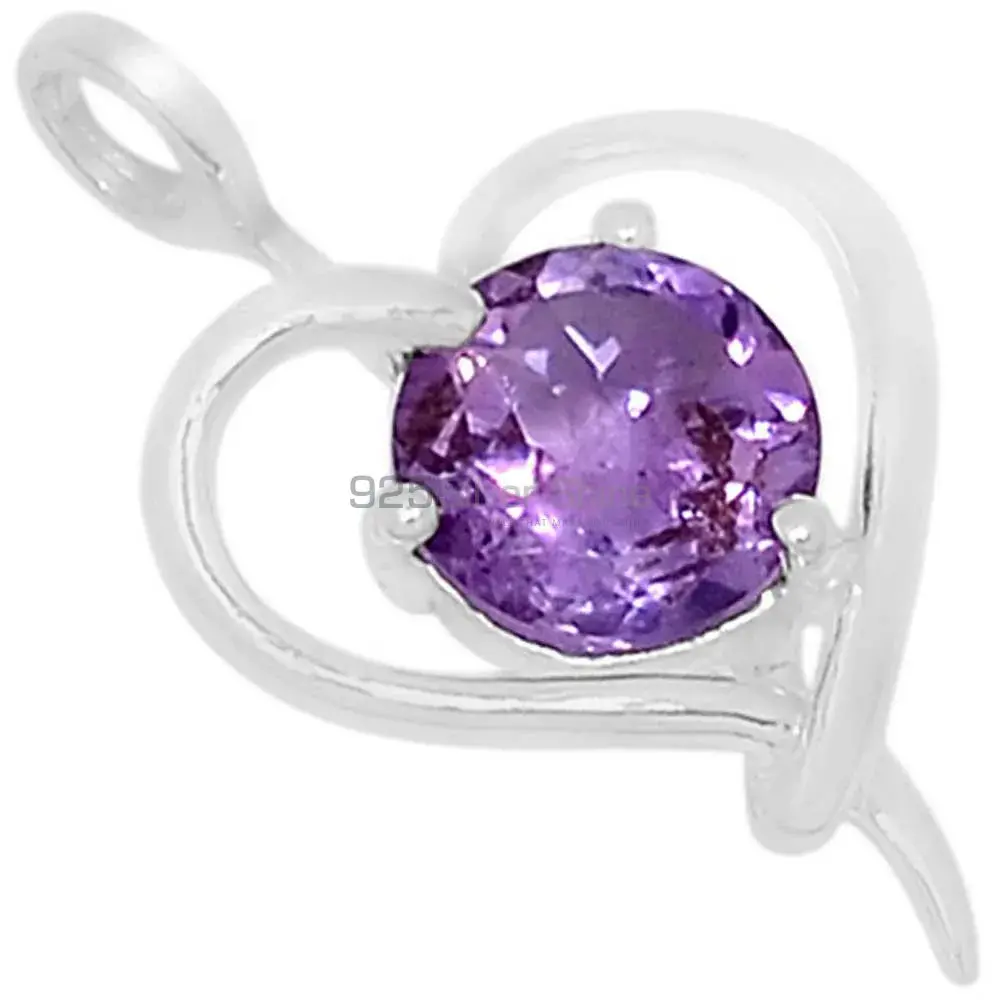 Wholesale Amethyst Gemstone Handmade Pendants In 925 Sterling Silver Jewelry 925SSP309-1