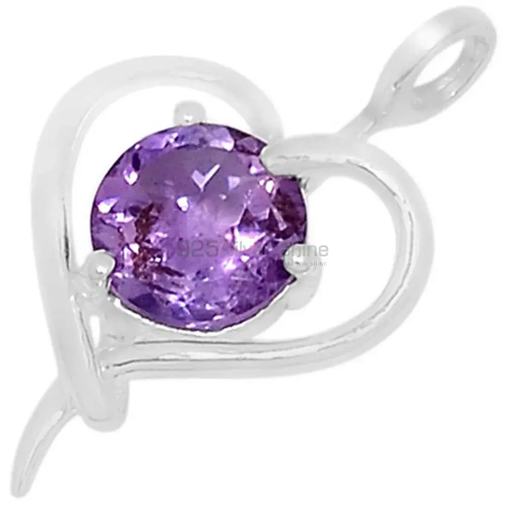 Wholesale Amethyst Gemstone Handmade Pendants In 925 Sterling Silver Jewelry 925SSP309-1_0