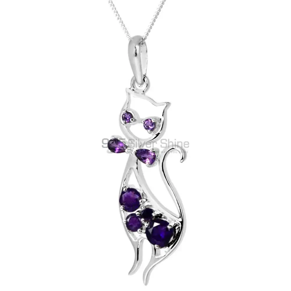 Wholesale Amethyst Gemstone Pendants Wholesaler In Fine Sterling Silver Jewelry 925SP244-3