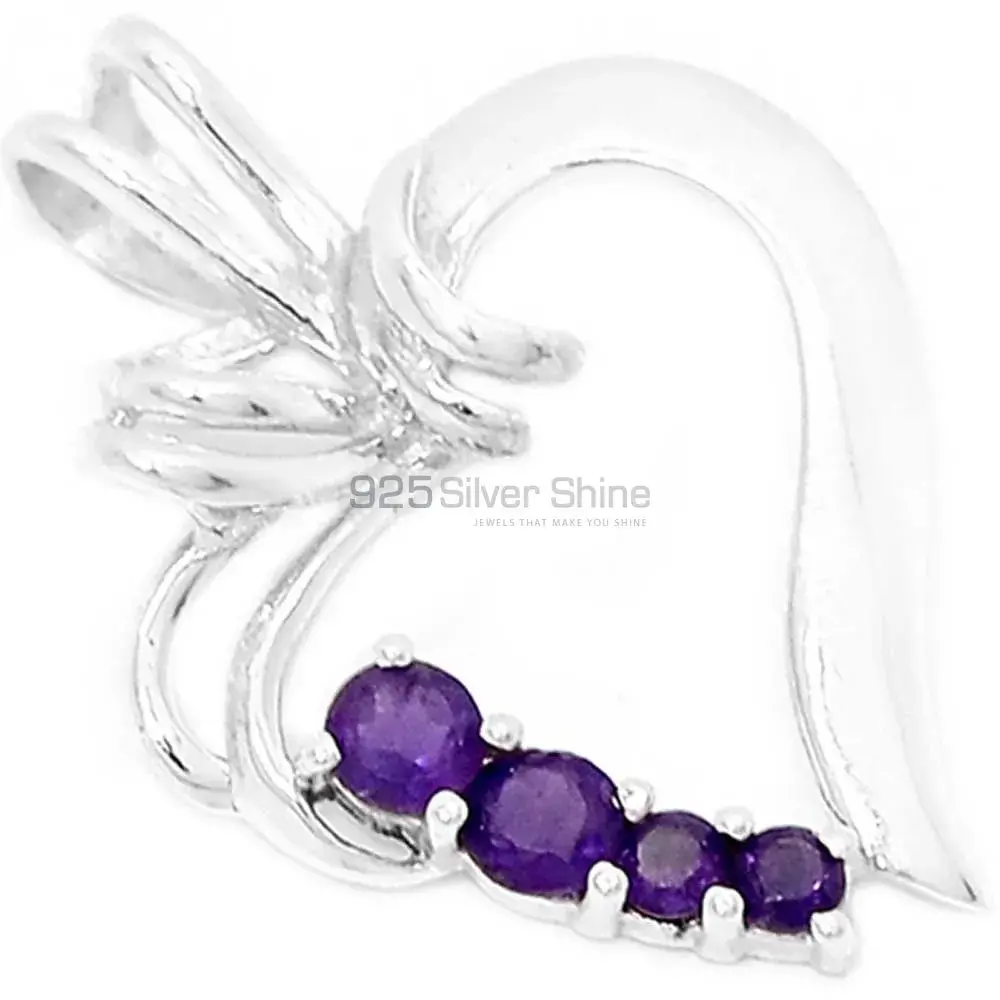Amethyst Gemstone Pendants In Fine Sterling Silver Jewelry 925SP297-6