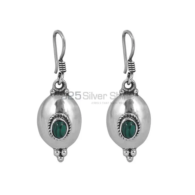 Wholesale Best Quality Malachite Gemstone Earring In 925 Sterling Silver Jewelry 925SE34