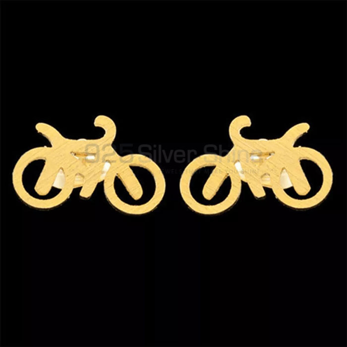 Bicycle Minimalist Stud Earring In 925 Sterling Silver BIME12
