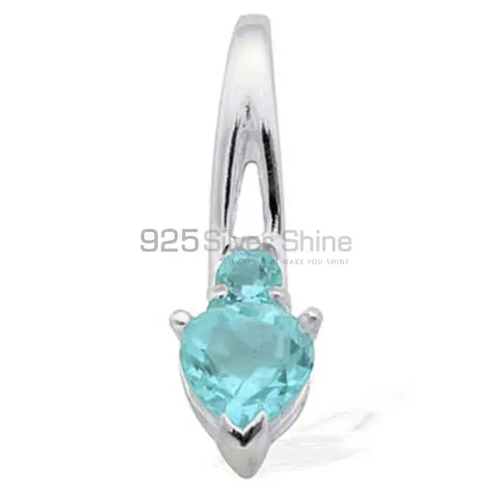Wholesale Blue Topaz Gemstone Handmade Pendants In 925 Sterling Silver Jewelry 925SP1596