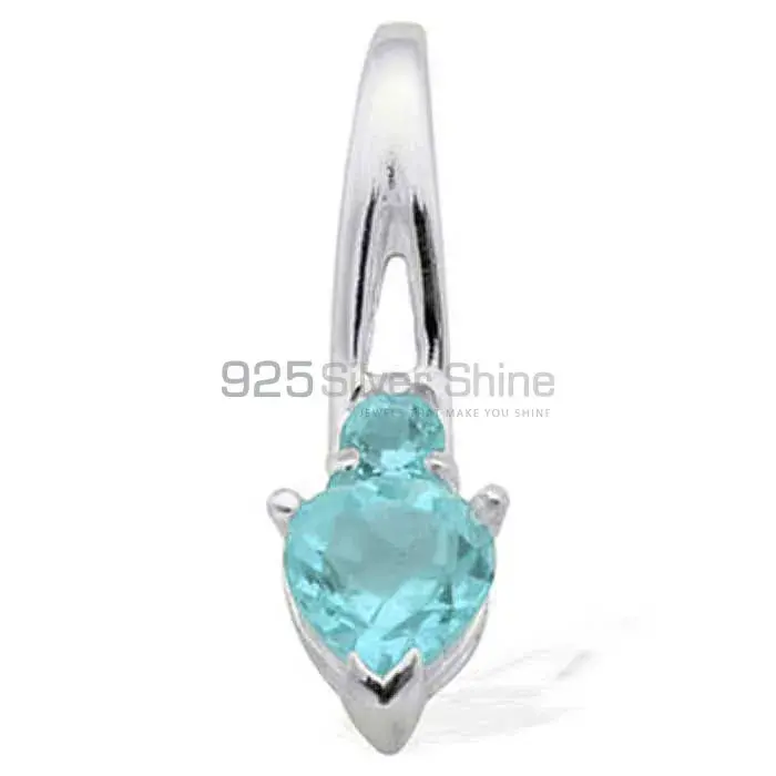 Blue Topaz Gemstone Handmade Pendants In 925 Sterling Silver Jewelry 925SP1596_0