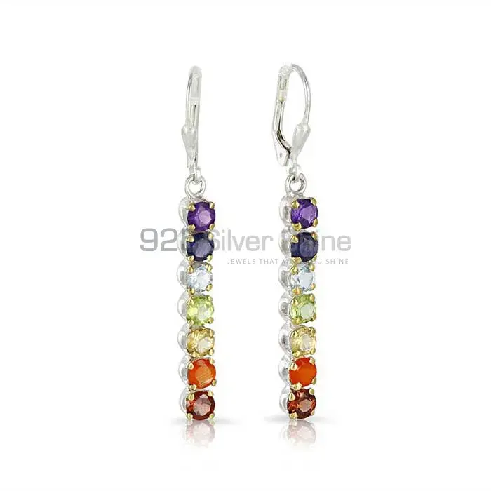 Wholesale Chakra Gemstone Earring With Sterling Silver Jewelry SSCE108