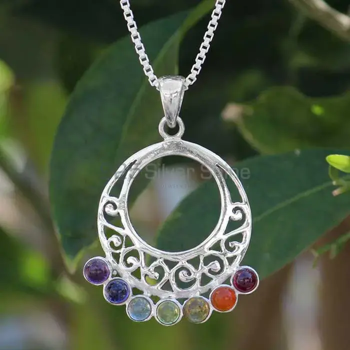 Wholesale Chakra Meditation Pendant With Sterling Silver SSCP116