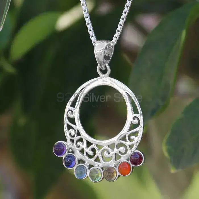 Wholesale Chakra Meditation Pendant With Sterling Silver SSCP116_1