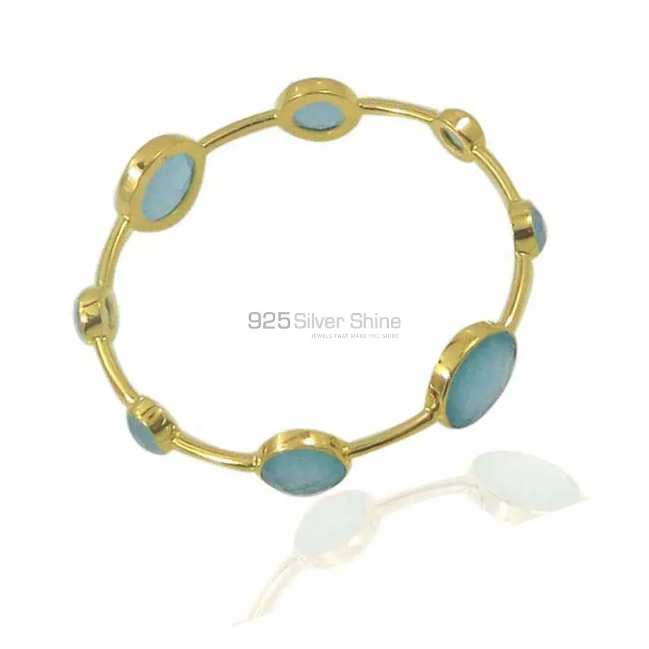 Wholesale Chalcedony Gemstone Bracelet In 925 Sterling Silver Jewelry 925SSB19
