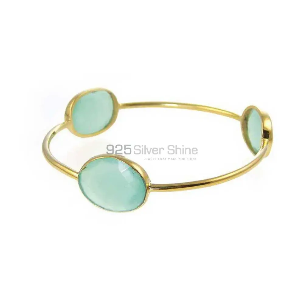 Chalcedony Gemstone Handmade Bracelet In Sterling Silver Jewelry 925SSB22