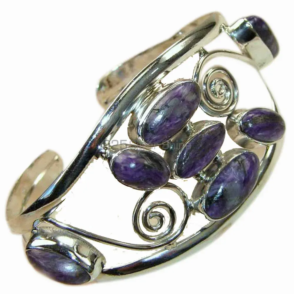 Charoite Gemstone Bracelet In Sterling Silver Jewelry 925SSB154