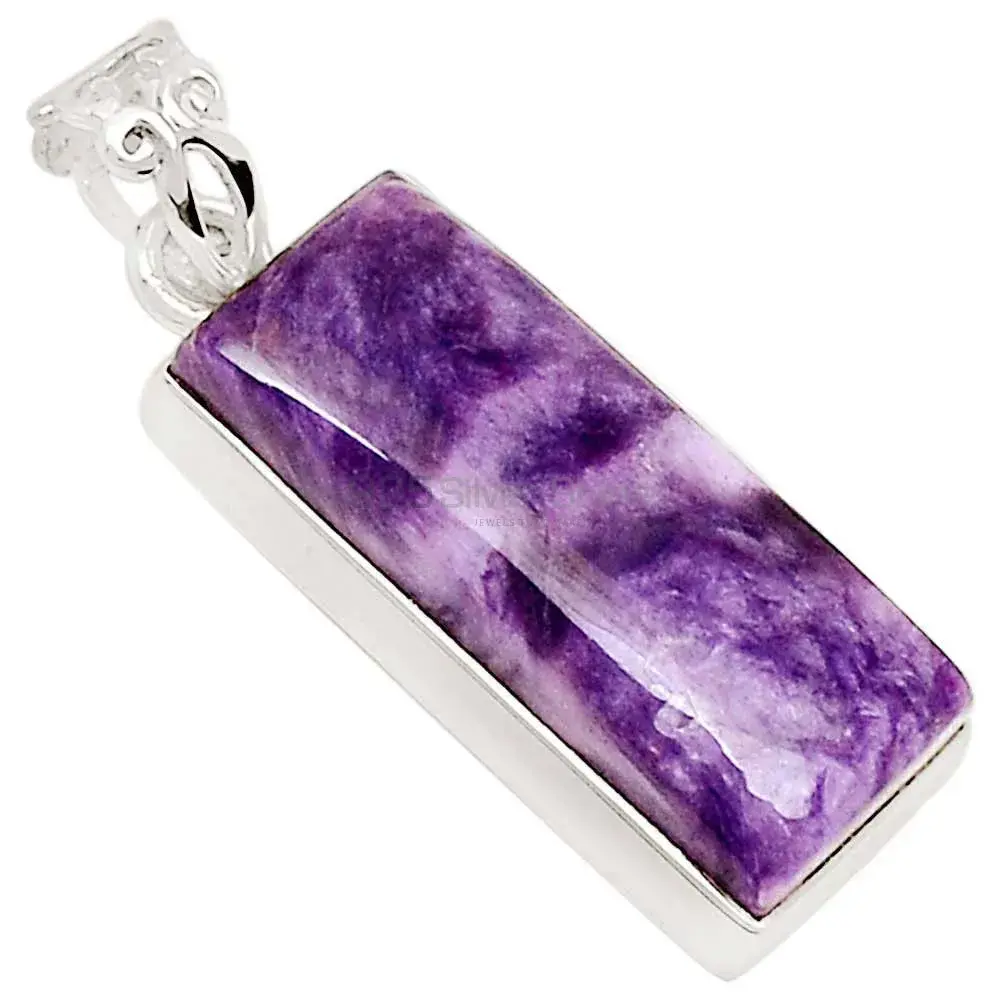 Charoite Gemstone Pendants In Fine Sterling Silver Jewelry 925SP183_0
