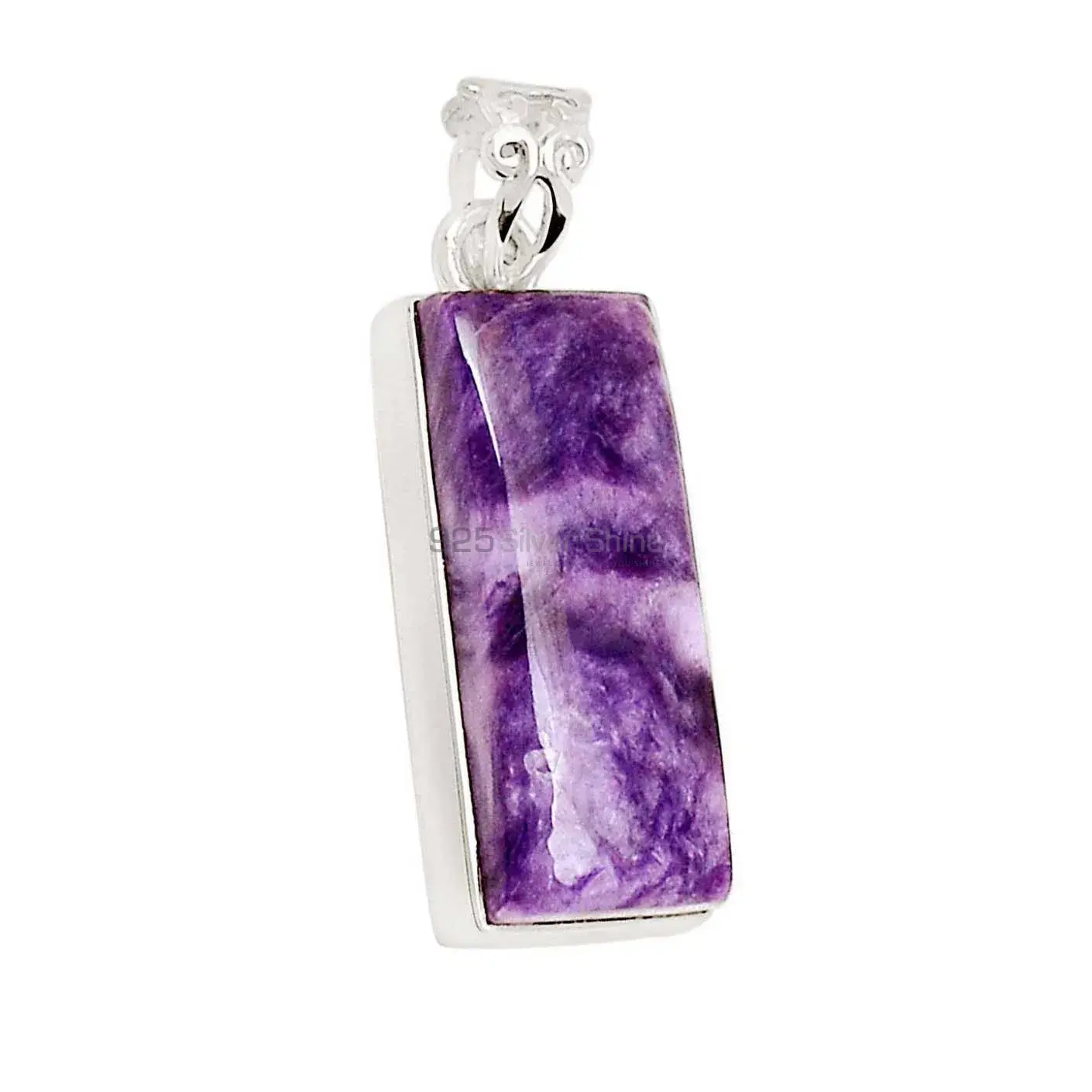 Charoite Gemstone Pendants In Fine Sterling Silver Jewelry 925SP183_1