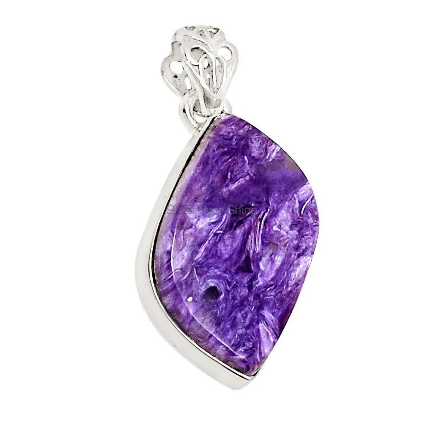 Charoite Gemstone Pendants In Fine Sterling Silver Jewelry 925SP183_3