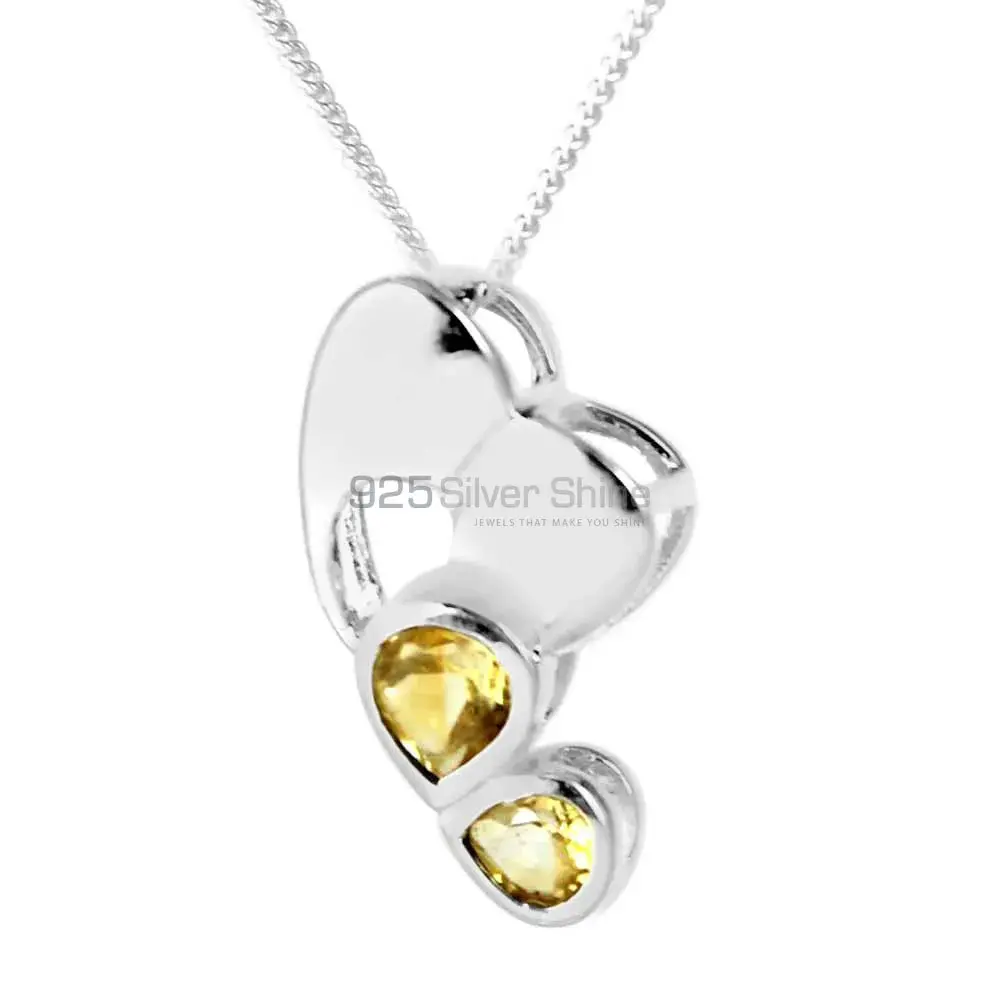 Wholesale Citrine Gemstone Handmade Pendants In 925 Sterling Silver Jewelry 925SP209-4