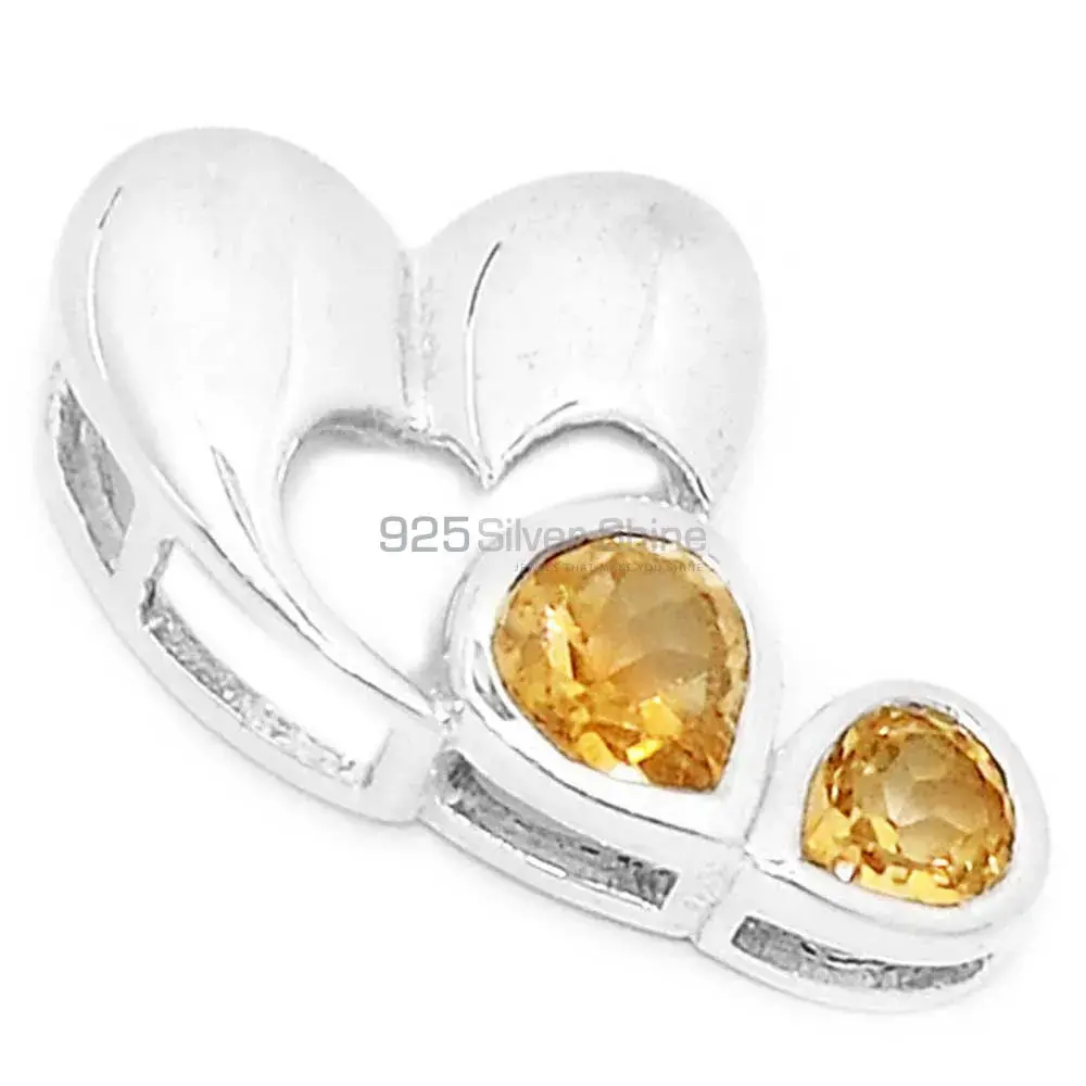 Wholesale Citrine Gemstone Handmade Pendants In 925 Sterling Silver Jewelry 925SP209-4_1
