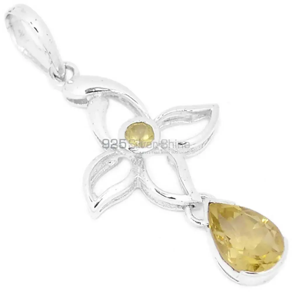 Wholesale Citrine Gemstone Handmade Pendants In 925 Sterling Silver Jewelry 925SP273-5