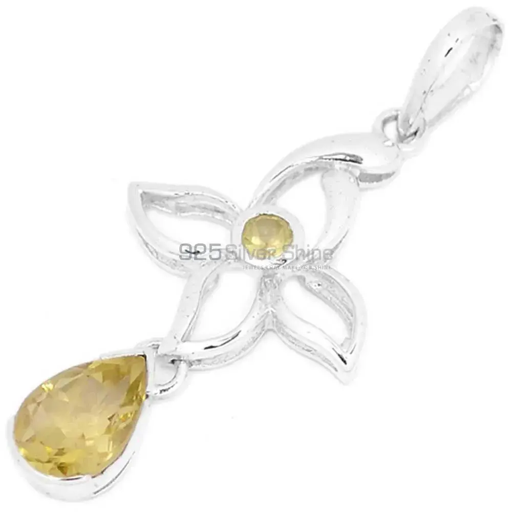 Wholesale Citrine Gemstone Handmade Pendants In 925 Sterling Silver Jewelry 925SP273-5_0