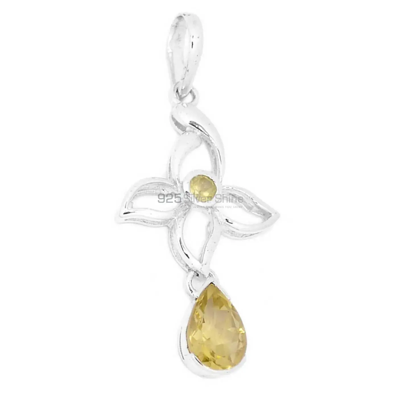 Wholesale Citrine Gemstone Handmade Pendants In 925 Sterling Silver Jewelry 925SP273-5_1