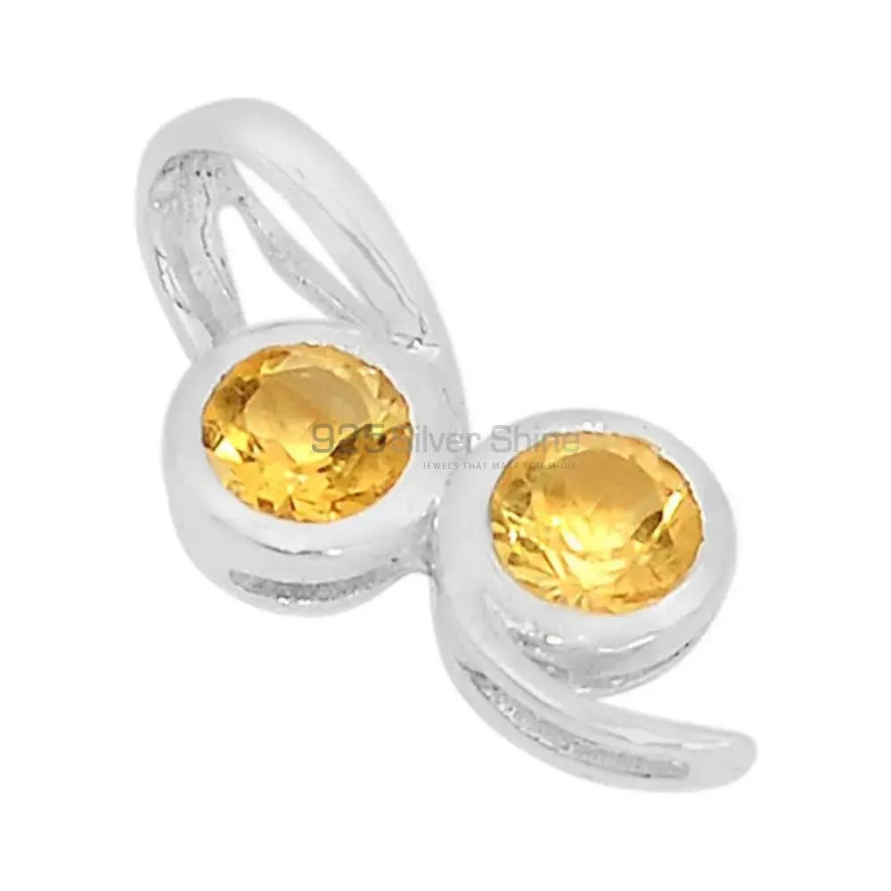 Wholesale Citrine Gemstone Handmade Pendants In 925 Sterling Silver Jewelry 925SSP331-2