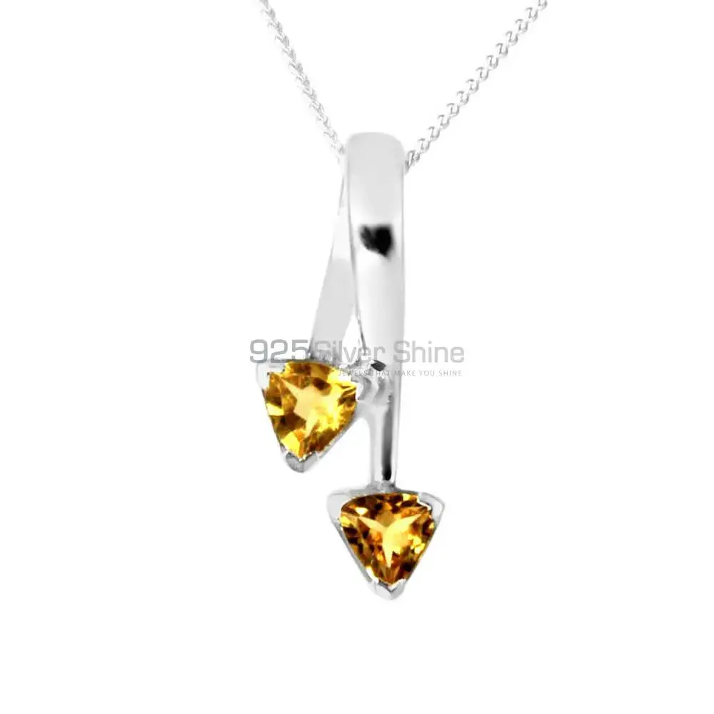 Wholesale Citrine Gemstone Handmade Pendants In Solid Sterling Silver Jewelry 925SP210-5