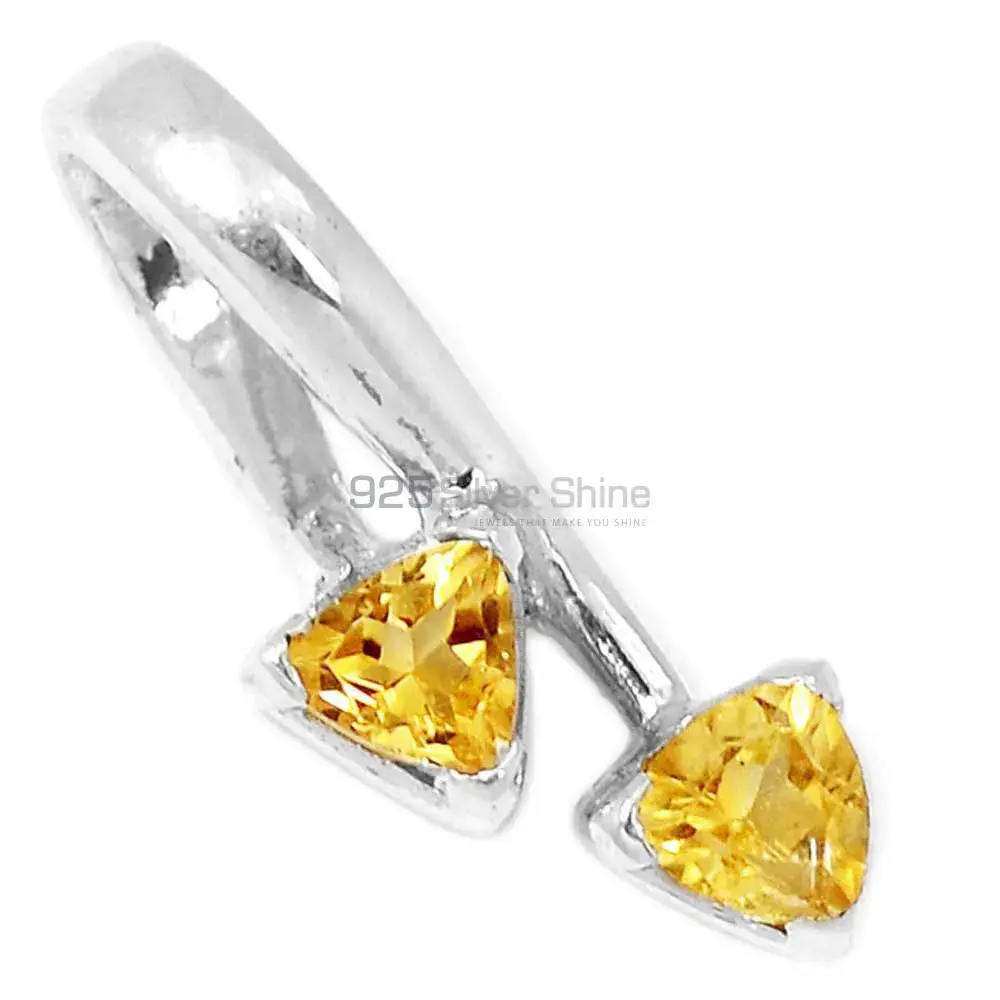 Wholesale Citrine Gemstone Handmade Pendants In Solid Sterling Silver Jewelry 925SP210-5_0