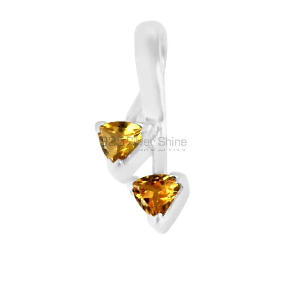 Wholesale Citrine Gemstone Handmade Pendants In Solid Sterling Silver Jewelry 925SP210-5_1