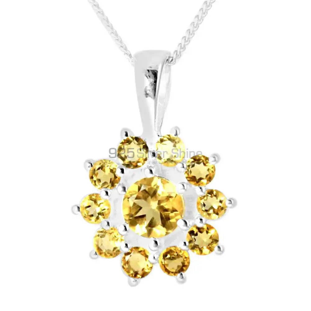 Wholesale Citrine Gemstone Handmade Pendants In Solid Sterling Silver Jewelry 925SP250-10