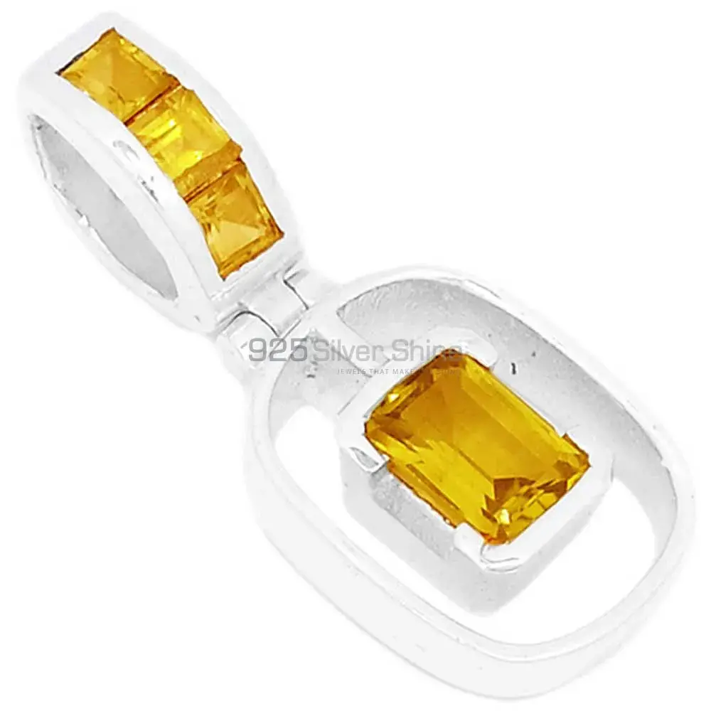 Wholesale Citrine Gemstone Handmade Pendants In Solid Sterling Silver Jewelry 925SSP350-1