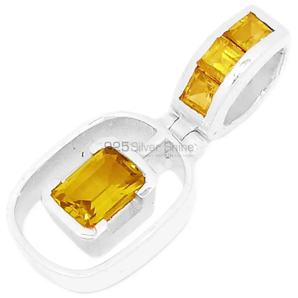 Wholesale Citrine Gemstone Handmade Pendants In Solid Sterling Silver Jewelry 925SSP350-1_0