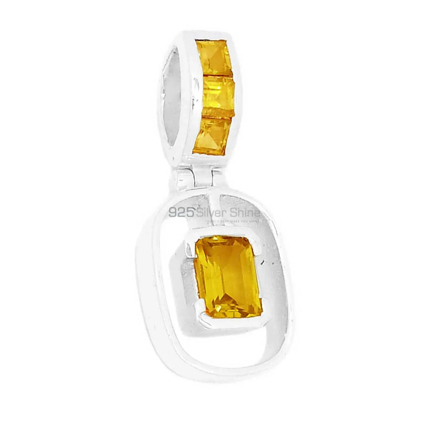 Citrine Gemstone Handmade Pendants In Solid Sterling Silver Jewelry 925SSP350-1_2