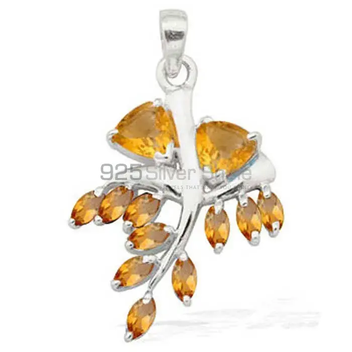 Wholesale Citrine Gemstone Pendants Exporters In 925 Solid Silver Jewelry 925SP1664