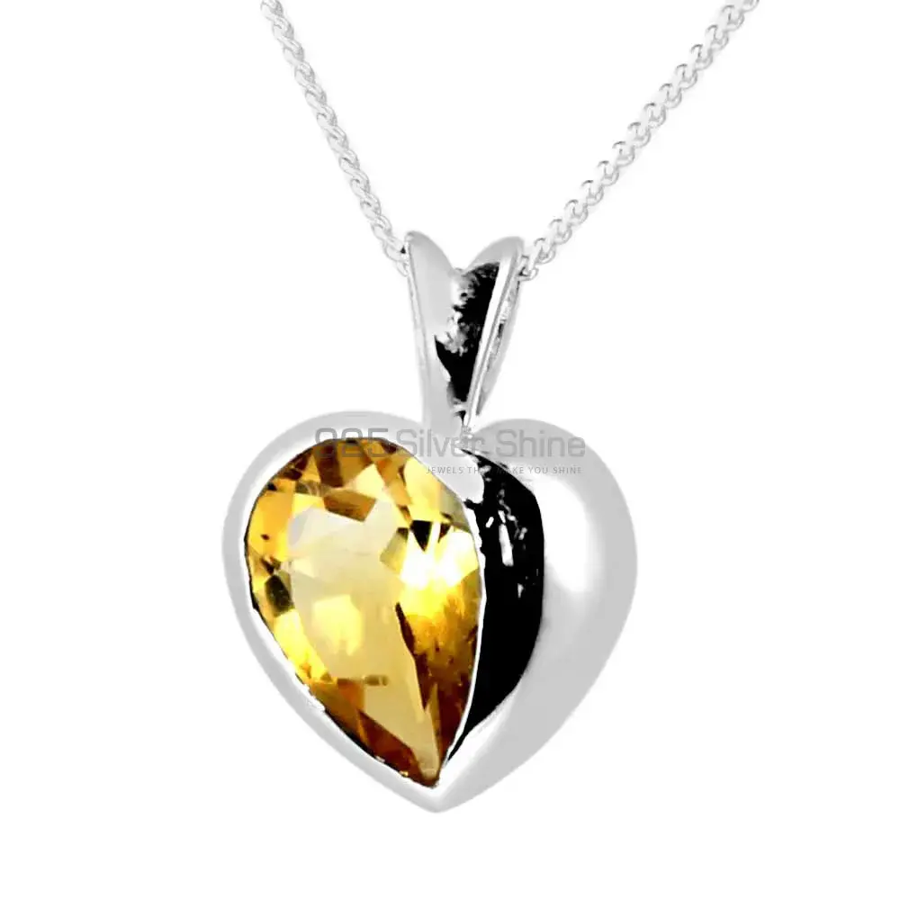 Wholesale Citrine Gemstone Pendants Exporters In 925 Solid Silver Jewelry 925SP260-5