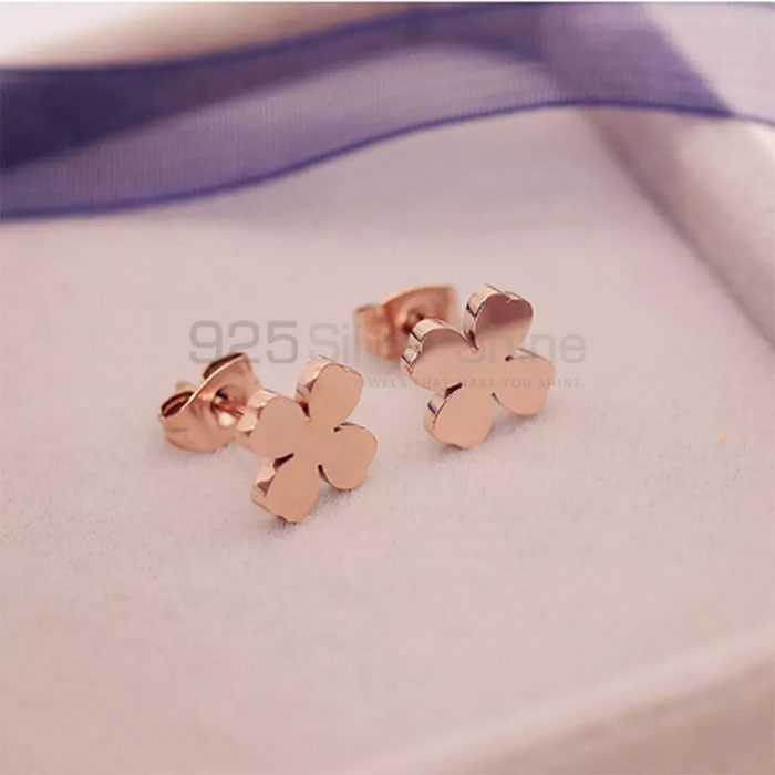Wholesale Clover Stud Minimalist Earring In 925 Solid Silver CFME32