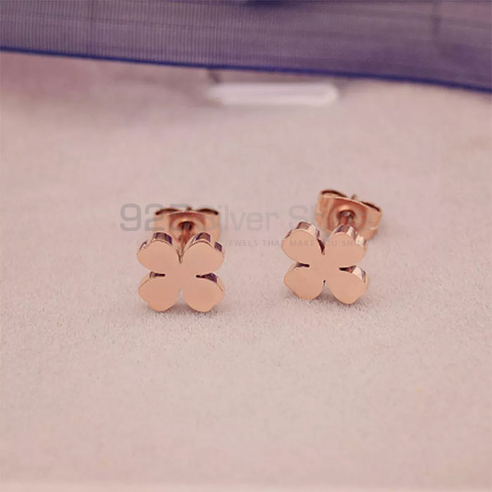 Wholesale Clover Stud Minimalist Earring In 925 Solid Silver CFME32_0
