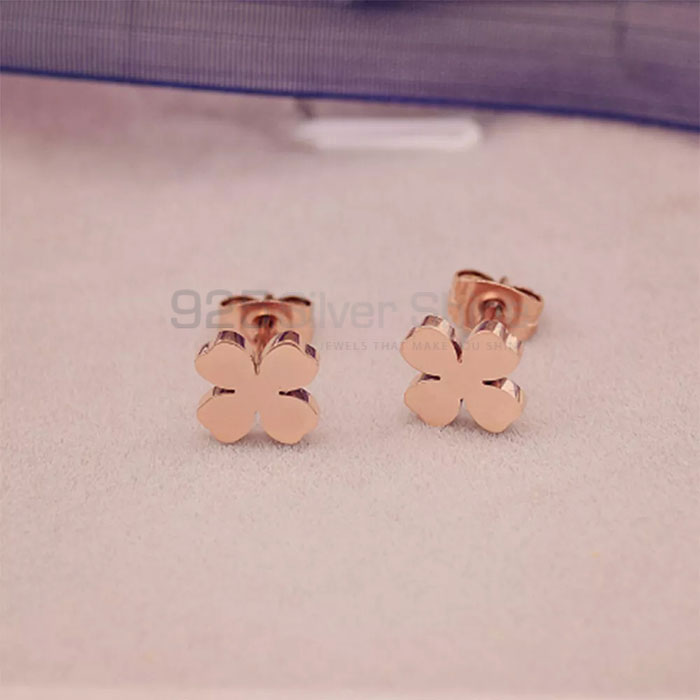 Clover Stud Minimalist Earring In 925 Solid Silver CFME32_0