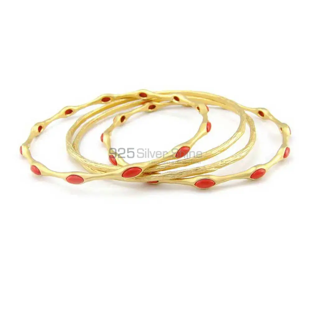 Coral Gemstone Bracelet In 925 Sterling Silver Jewelry 925SSB17
