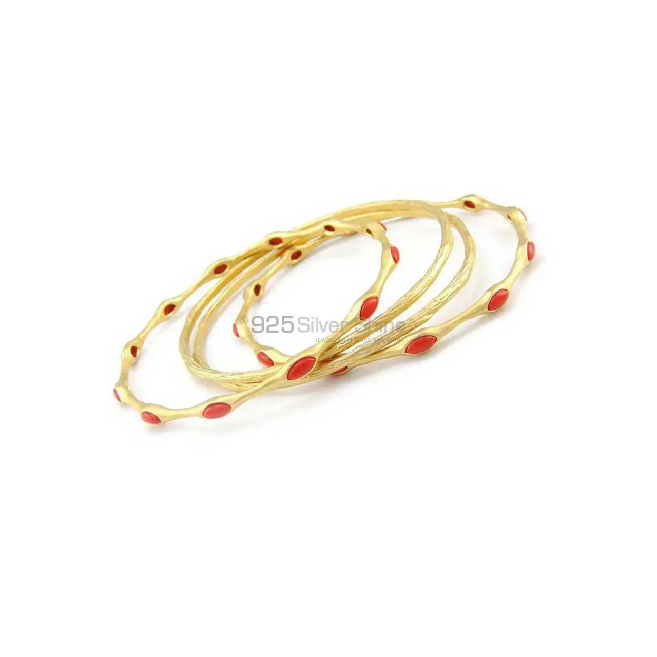 Coral Gemstone Bracelet In 925 Sterling Silver Jewelry 925SSB17_0