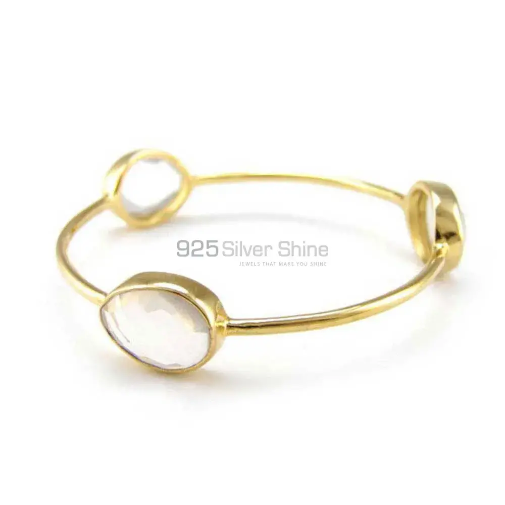 Crystal Gemstone Bracelet In Solid 925 Silver Gold Plated 925SSB79